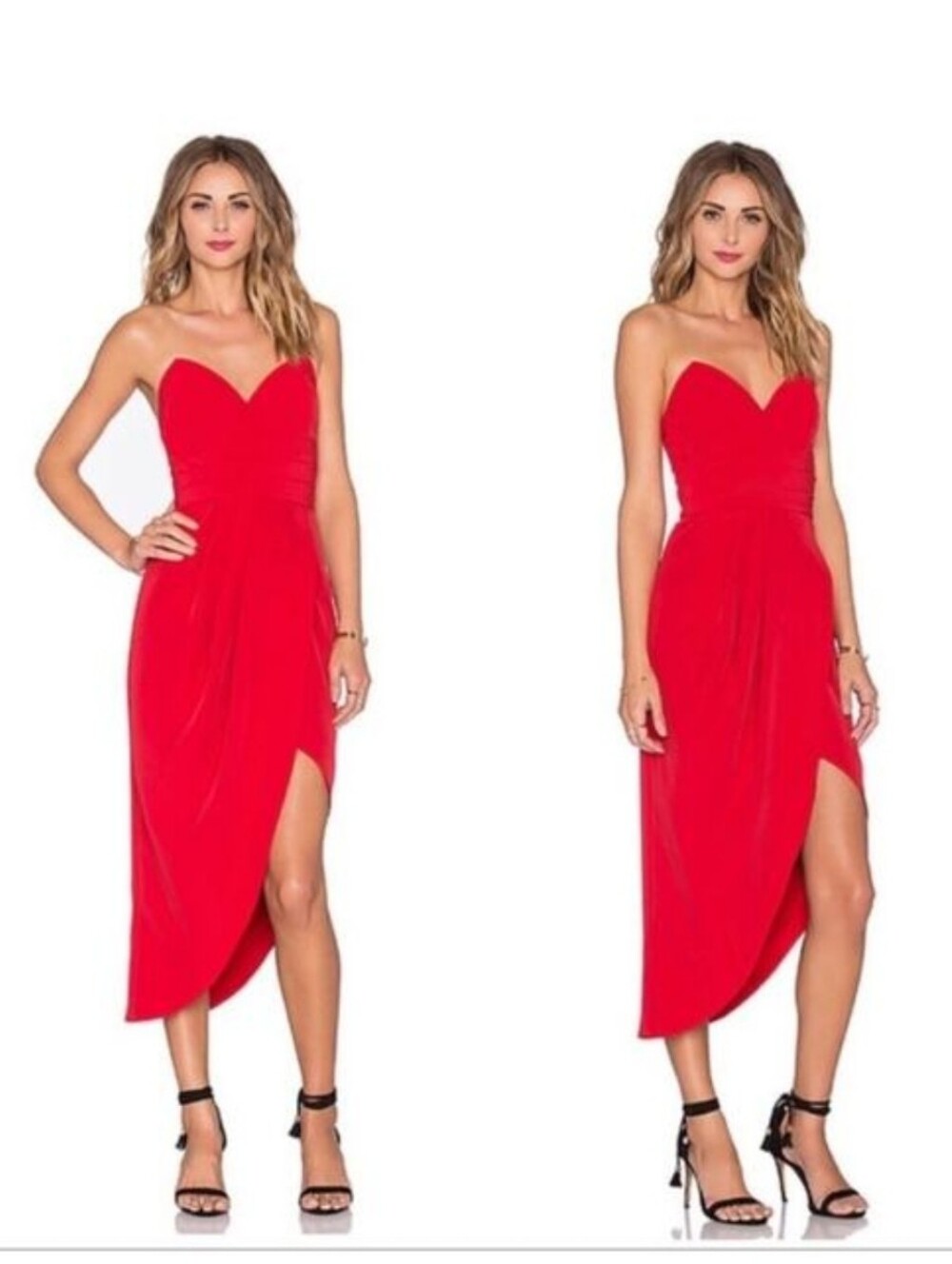 Lovers + Friends Red Draped High-Low Skirt - Picture 7 of 7